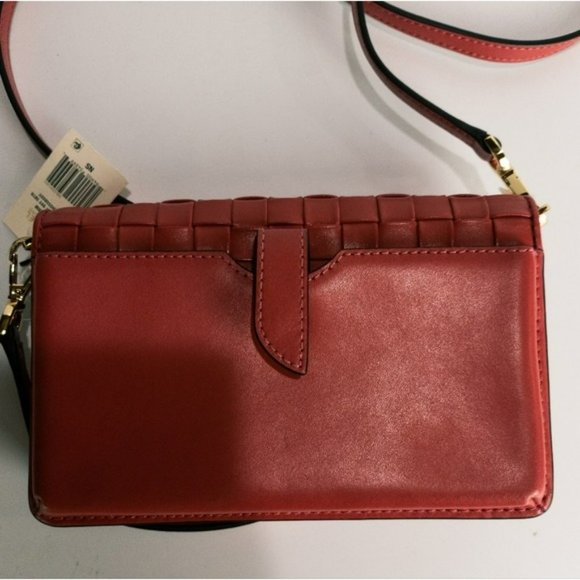 Michael Kors Jet Set Leather Woven Phone Crossbody - Picture 6 of 8